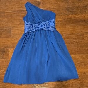 London Times Royal Blue One Sboulder Dress